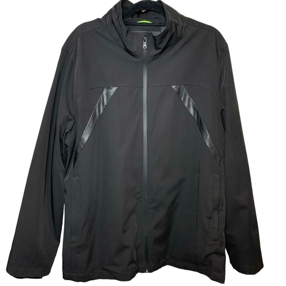 Jeno Neuman Collection Black Windbreaker Jacket Sz XL Transitional Zip Up Coat